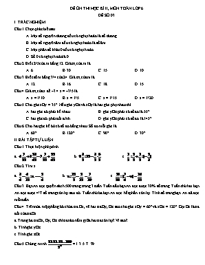 Đề ôn thi học kỳ II môn Toán Lớp 6 - Đề số 3